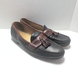 Vintage Allen Edmonds Maxfield Moc Toe Slip On Leather Tassle Loafers Men's 14B